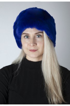 Blue rex fur hat